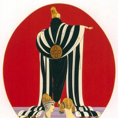 Vintage Erte Art Deco Print: "Monaco/The Swing" Two-Sided Book Page - Image 1 of 4