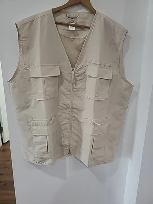 Chaleco Haband Para Hombres Cremallera Completa Talla 2XL - Viajeros FmPockets Sin Mangas Exterior Peces. Foto 1 de 4
