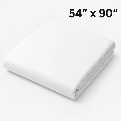 54"x90", White Twin Flat  Sheets  Hotels, Hospitals - Image 1 of 4