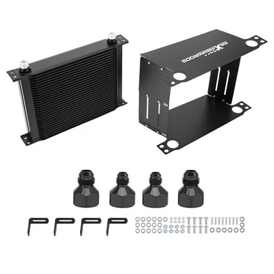 30 Row Oil Cooler Kit Universal Aluminum Transmission Engine AN10 With Air Guide - Image 1 of 4
