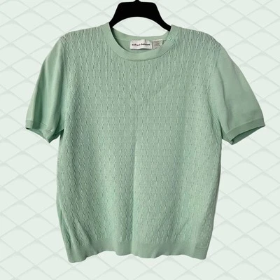 Alfred Dunner Mint Sweater Size Large Spring Summer Lightweight Green Top Chic L Foto 1 de 4