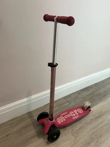 Maxi Micro Scooter -Pink/Chrome Silver- Height Adjustable - Age 5-12 Years - Picture 1 of 9
