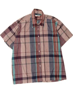 PIERRE CARDIN Mens Short Sleeve Shirt XL Multicoloured Check Polyester BR06 - Picture 1 of 3