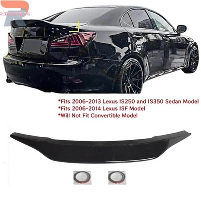 Spoiler traseiro preto brilhante asa para LEXUS IS250 IS350 2006-2013 ABS - Imagem 1 de 4