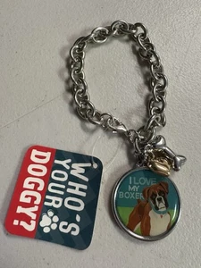 Boxer Charm Bracelet By “Who’s Your Doggy” Costume Jewelry - Picture 1 of 5
