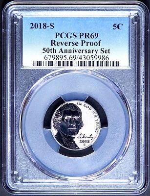 2018 S JEFFERSON NICKEL PCGS REVERSE PR69 50th Anniversary Silver Set - Image 1 of 2