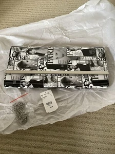 Clutch Bag With Magazine Print And Silver Print and Detachable Strap BNWT - Picture 1 of 4