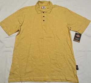 Dickies Men’s Yellow Short Sleeve Polo Shirt NWT Large  - Picture 1 of 5