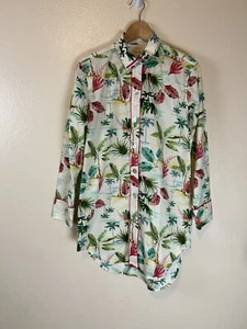 Anthropologie The Lazy Poet S Shirt Dress Pajama Nightgown Tunic Lounge Button - Picture 1 of 4