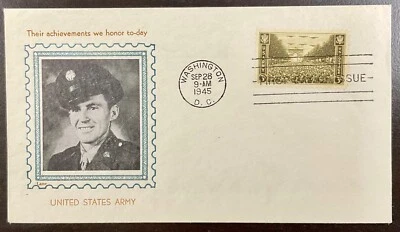 934 Lane Cachet Ejército en la Segunda Guerra Mundial FDC 1945 Foto 1 de 2
