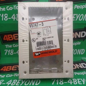 NEW Wiremold V5747-3 3 Gang Shallow Switch and Receptacle Box 1 3/8" DEEP - Picture 1 of 6