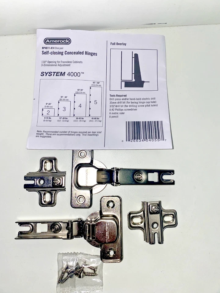 Amerock BP4611-A14 - Bisagras superpuestas Bisagras de gabinete Un par Foto 1 de 1