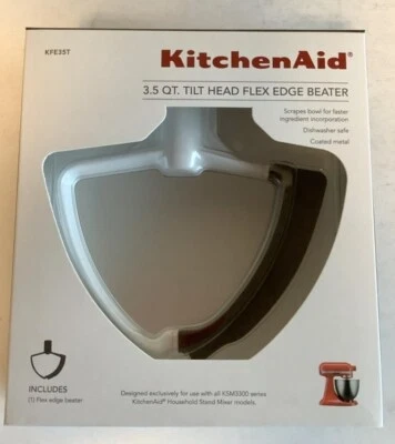 NUEVO Batidor de borde flexible blanco KitchenAid KFE35T para cuencos mezcladores KSM3311 KSM3316 Foto 1 de 2