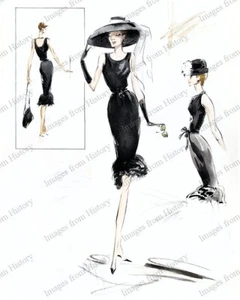 8x10 Print Audrey Hepburn Edith Head Sketch Breakfast at Tiffany's 1961 #SKEH - Picture 1 of 1