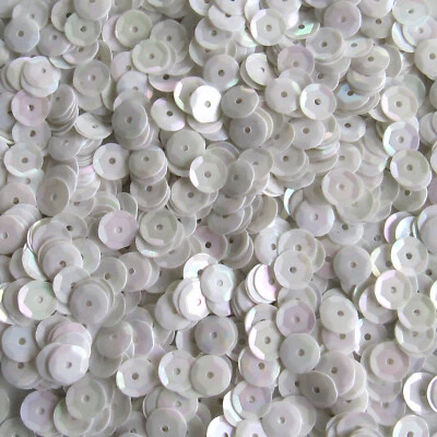 Lentejuelas Iris Blanco Esmerilado 8mm Taza Redonda ~400 Piezas Suelto HQ Foto 1 de 2