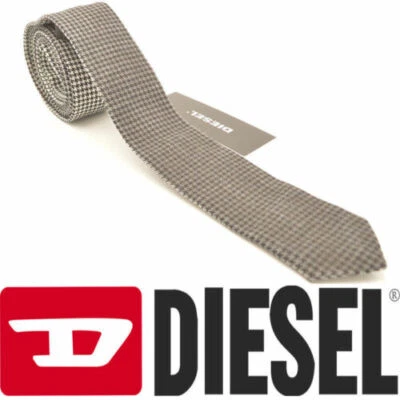 Corbatas formales de seda tejida DIESEL TISHAZIEL pata de gallo con estampado para hombre Foto 1 de 4