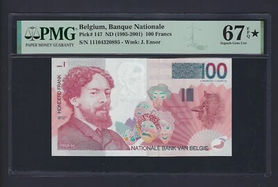 Belgium 100 Francs ND(1995-2001) P147 Uncirculated Grade 67 Star Top Pop - Image 1 of 2