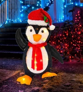 Weihnachtsdeko beleuchteter Pinguin 22 cm mit 35 Lichtern - Bild 1 von 6