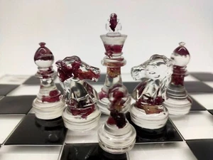 Modern chess set with board | Size of King 2.75 inch (7cm) | Board 10.6" (27cm) - Picture 1 of 24