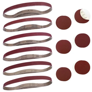 48 PCS Sanding Belts & Discs Set Self Adhesive No-Hole Sticky Back Sanding Discs - Picture 1 of 12