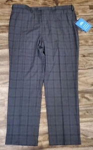 NWT $150 Shaquille O'Neal XLG Mens Grey Plaid Suit Pants 50x32 44x32 48x30 - Picture 1 of 9