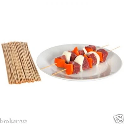 100 PINCHOS BAMBÚ 10" Shish Kabob Barbacoa Fiesta Skew Vegetales Zona Parrilla Corta  Foto 1 de 2