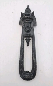 Antique / Vintage Early Door Knocker Man's Face Old Door Hardware Cast Iron - Picture 1 of 13