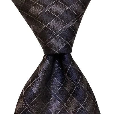 Corbata clásica de diseñador azul geométrico 100 % seda calvin klein para hombre usada en excelente estado Foto 1 de 3