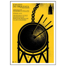 'Prova de Orchestra’ (Orchestra Rehearsal) by Fellini Film Poster Silkscreen