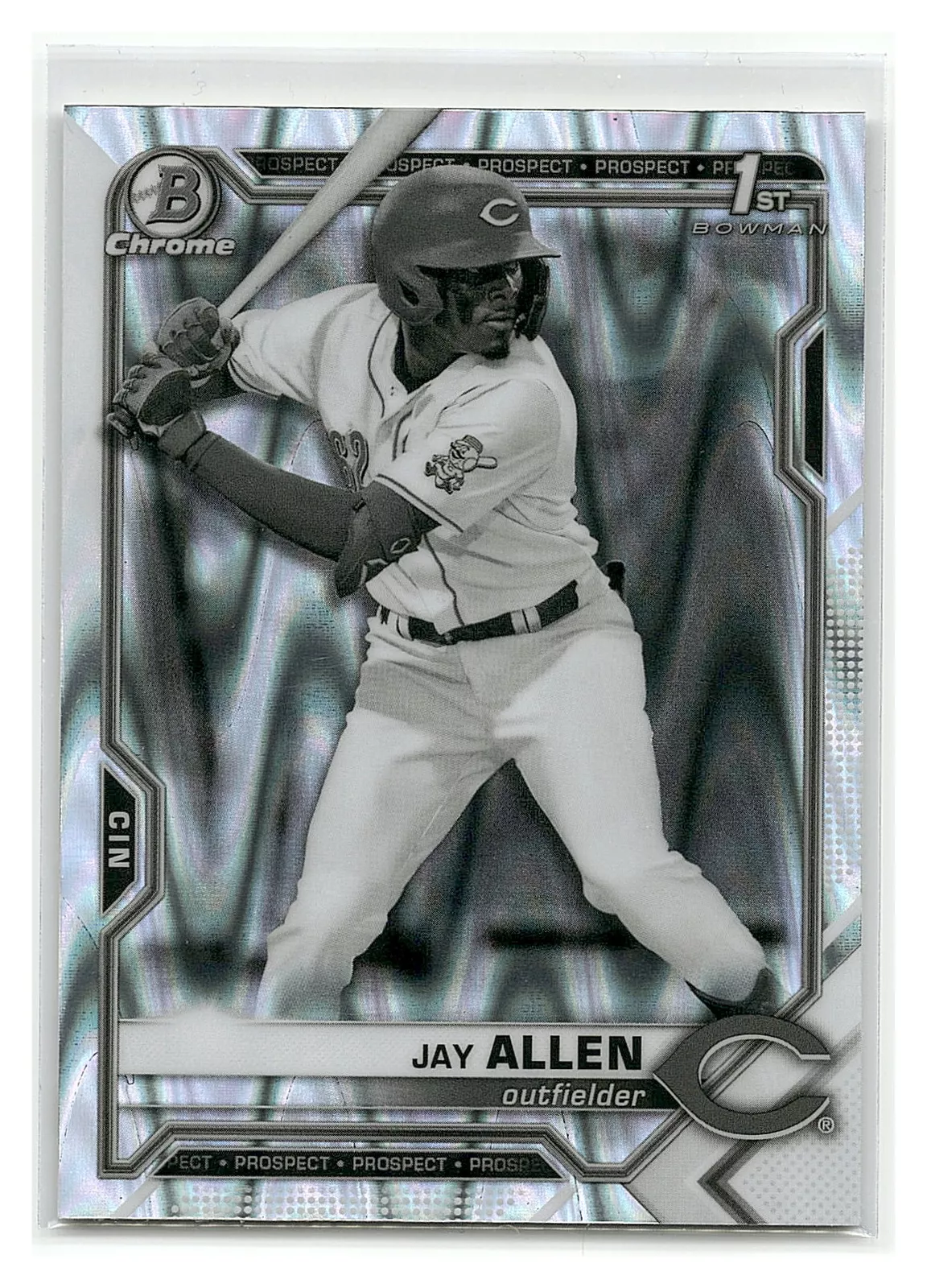 2021 Bowman Draft #BDC-11 Jay Allen Chrome Black & White RayWave Refractor