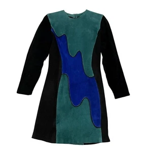 OUTERWEAR BY PHOENIX VINTAGE 80'S 90'S SUEDE LEATHER DRESS SIZE 8 (MEDIUM) | N1 - Picture 1 of 12