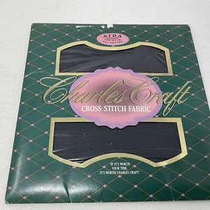 Charles Craft NEW Black Aida Cloth 14 Count 12” x 18” Cross Stitch Fabric - Picture 1 of 3