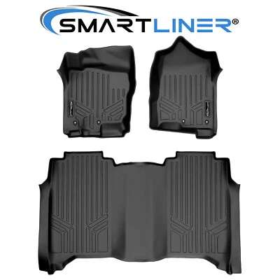 SMARTLINER Floor Mats 2 Row Liner Set 2017-2022 Nissan Titan | Titan XD Crew Cab Foto 1 de 4