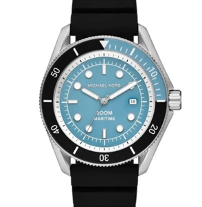 NEW Michael Kors Maritime Three-Hand Date Black Silicone Watch MK9167 - Picture 1 of 6