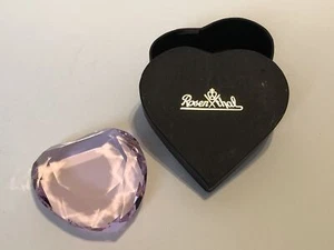 ROSENTHAL Firmado Rosa Claro Facetado Cristal Corazón Pisapapeles en Caja NUEVO - Imagen 1 de 4