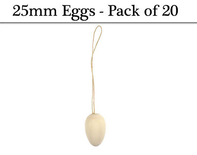 20 Mini 25mm Wooden Hanging Easter Eggs To Decorate • 6.55€