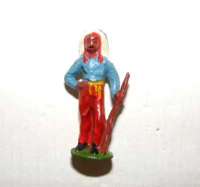 Metall Figur Western Cowboy Indianer Häuptling Metall Zinn evtl. 4 cm Merten - Bild 1 von 3