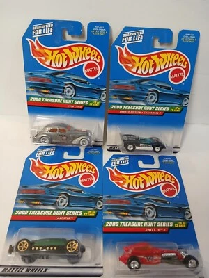 Hotwheels Treasure Hunt Lot Of 4 Cars 3 With Real Rider Tires 36 Cord ... - Image 1 of 4