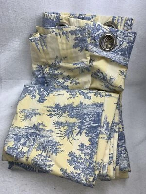 Cortinas de baño Calico personalizadas un panel mezcla de lino 51” X 89” L forradas pesadas Foto 1 de 4