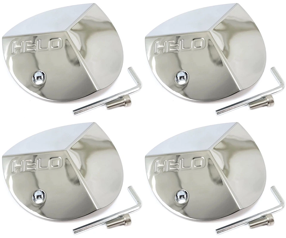 4x NUEVAS tapas centrales de pernos cromados Helo 6 3/16" para rueda de 20" SOLO HE357 821L160 Foto 1 de 4
