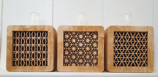 Deko Element Reagenzglas Vasen handgefertigt aus Holz 3er Set