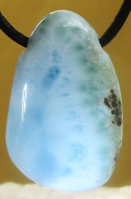 LARIMAR  TROPFEN  Trommelstein  gebohrt  EDELSTEIN  ANHÄNGER  AA Qualität Nr.82 - Bild 1 von 2