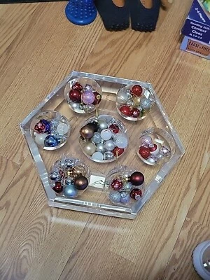 Lucite Acrílico Vidrio Vino Caddy Giratorio PESADO 14" X 3-1/2" Foto 1 de 4