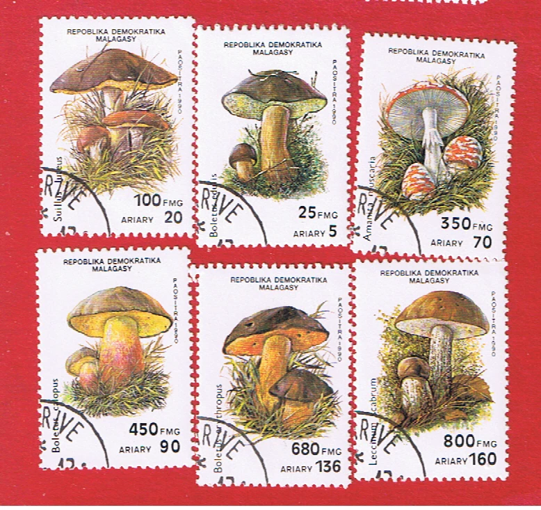 Malagasy #1001C-1001H  VF used  Mushrooms  Free S/H - Image 1 of 1