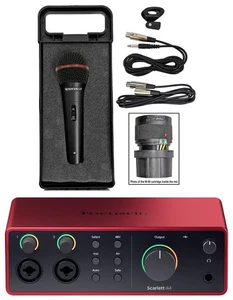 Focusrite Scarlett 4i4 4th Gen Studio Recording USB Audio Interface+Software+Mic - Picture 1 of 12