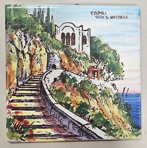 Azulejo artístico Capri Italia Villa San Michele 6x6 pintado a mano Italia - LEER reparación - Imagen 1 de 8