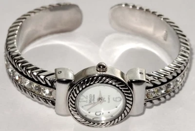 Embassy Watch Bracelet By Gruen New Battery Tested ~Crystal Accents ~Silver Tone - Image 1 of 4