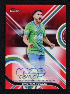 2022 Topps Finest MLS Red Refractor Auto /5 Cristian Roldan #27 Auto - Image 1 of 2