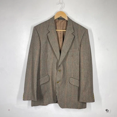 Vintage John G Hardy Tweed Jacket Mens 42R Brown Green Check Sport Coat Wool - Image 1 of 4