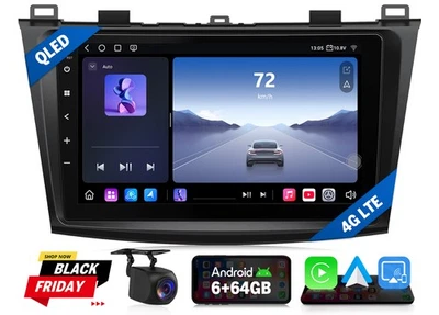 For Mazda 3 10-13 M3BLX6S 9" Android 13 6+64 Car Radio GPS Stereo CarPlay 4G LTE - Image 1 of 4